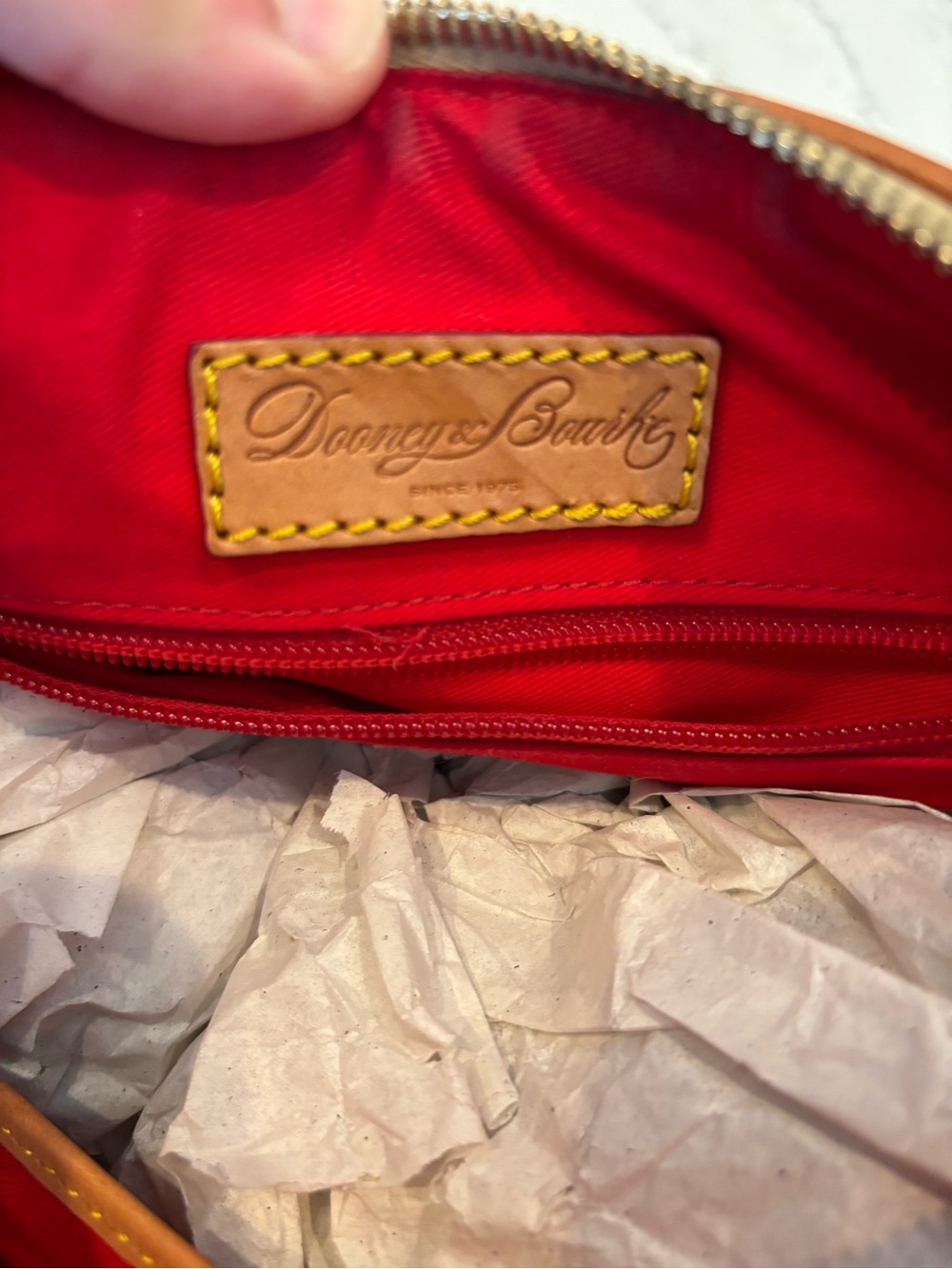 Dooney & Bourke Pink Floral Satchel with Tan Trim CT - Picture 8 of 10